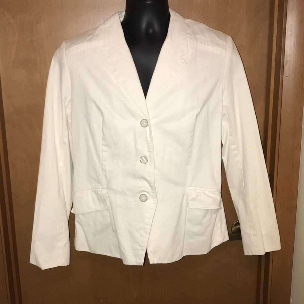 🔥Isaac Mizrahi White cotton blazer XL